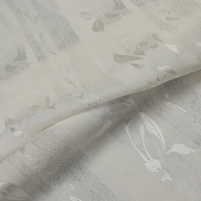 White silk flower ivy new Chinese-style Hanfu cheongsam and waistcoat fabric