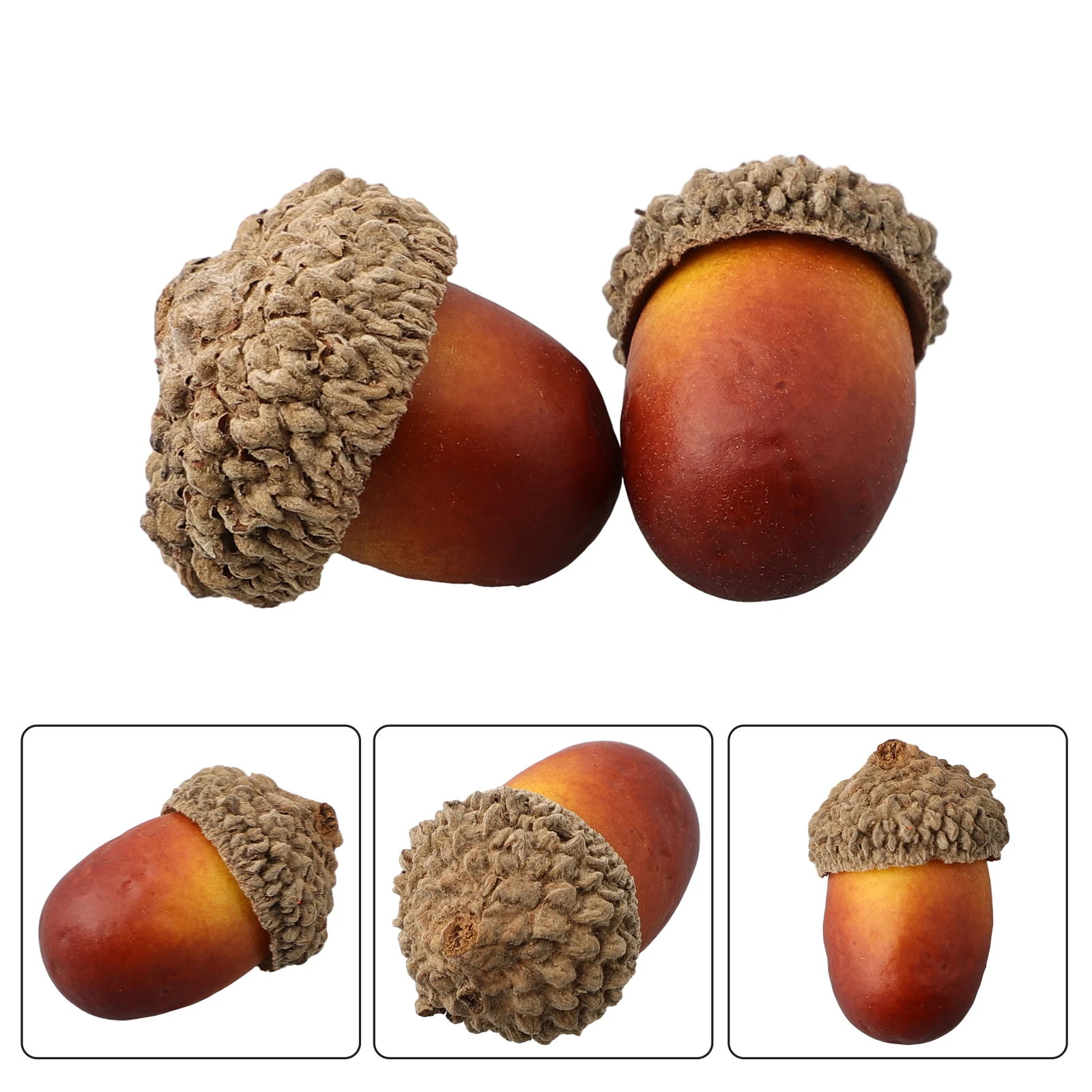 50pcs Artificial Acorn Fake Nutty For Home Party Christmas Autumn Decoration Realistic Artificial Acorn Oak Nut Simulation Pine