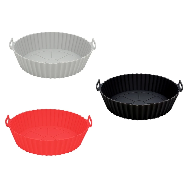 3Pcs Round Square Silicone Air Fryers Liners Reusable Silicone Air Fryers Tray