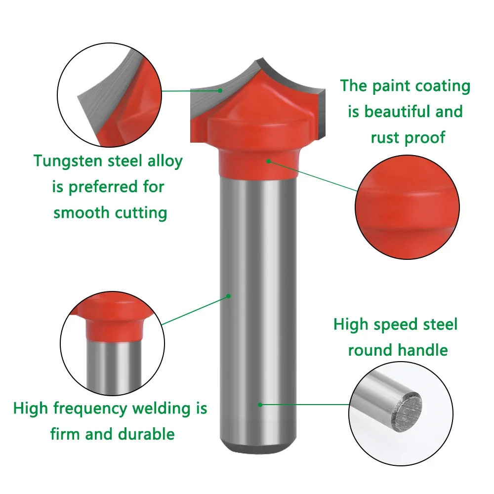 1pc 8mm Shank Solid Carbide Round Point Cut Round Nose Bits Shaker Cutters Tools Woodworking Milling Cutter For Wood MC02044