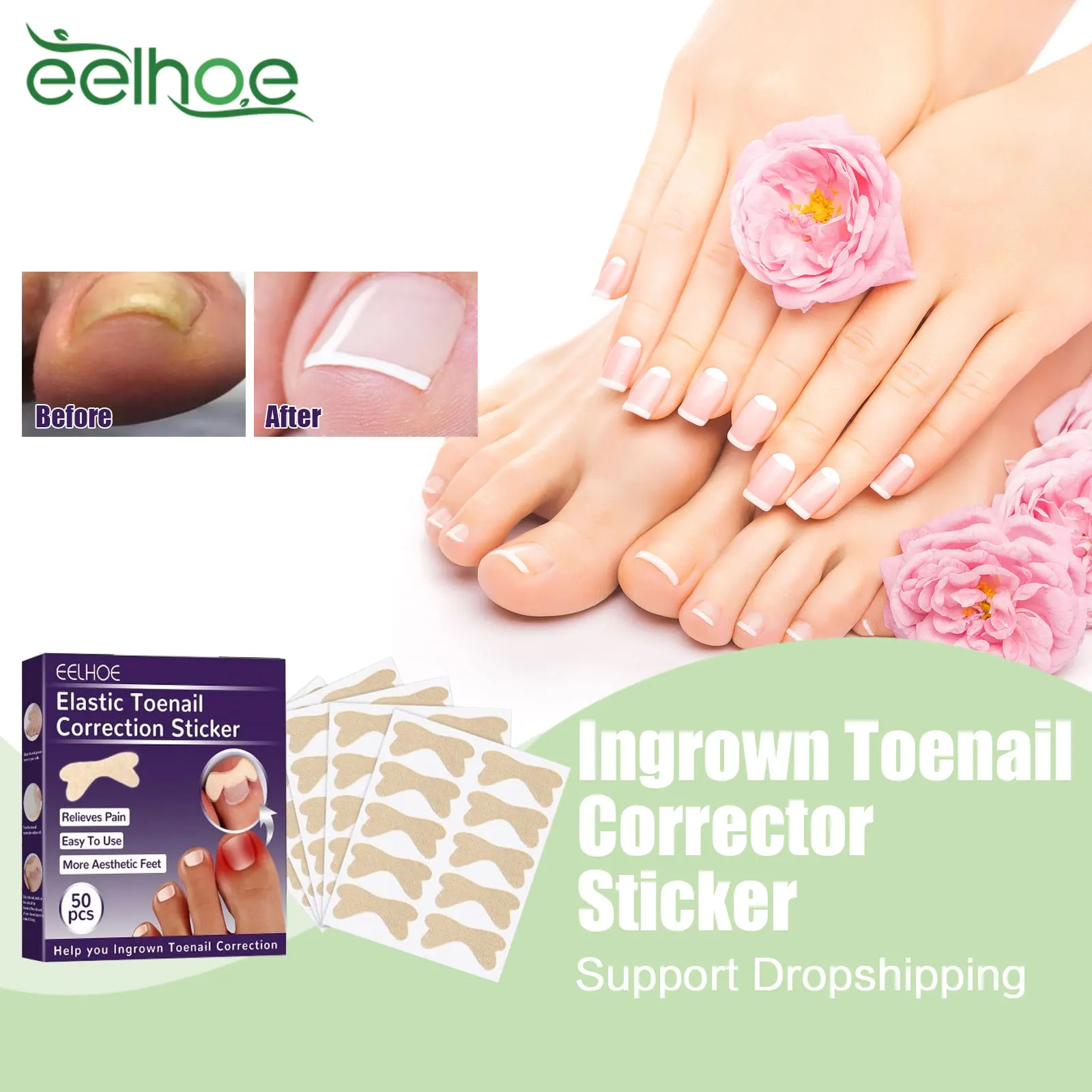 Ingrown Toenail Correction Sticker Anti Infection Paronychia Treatment Patch Orthodontic Toe Thumb Nail Corrector Foot Care Tool