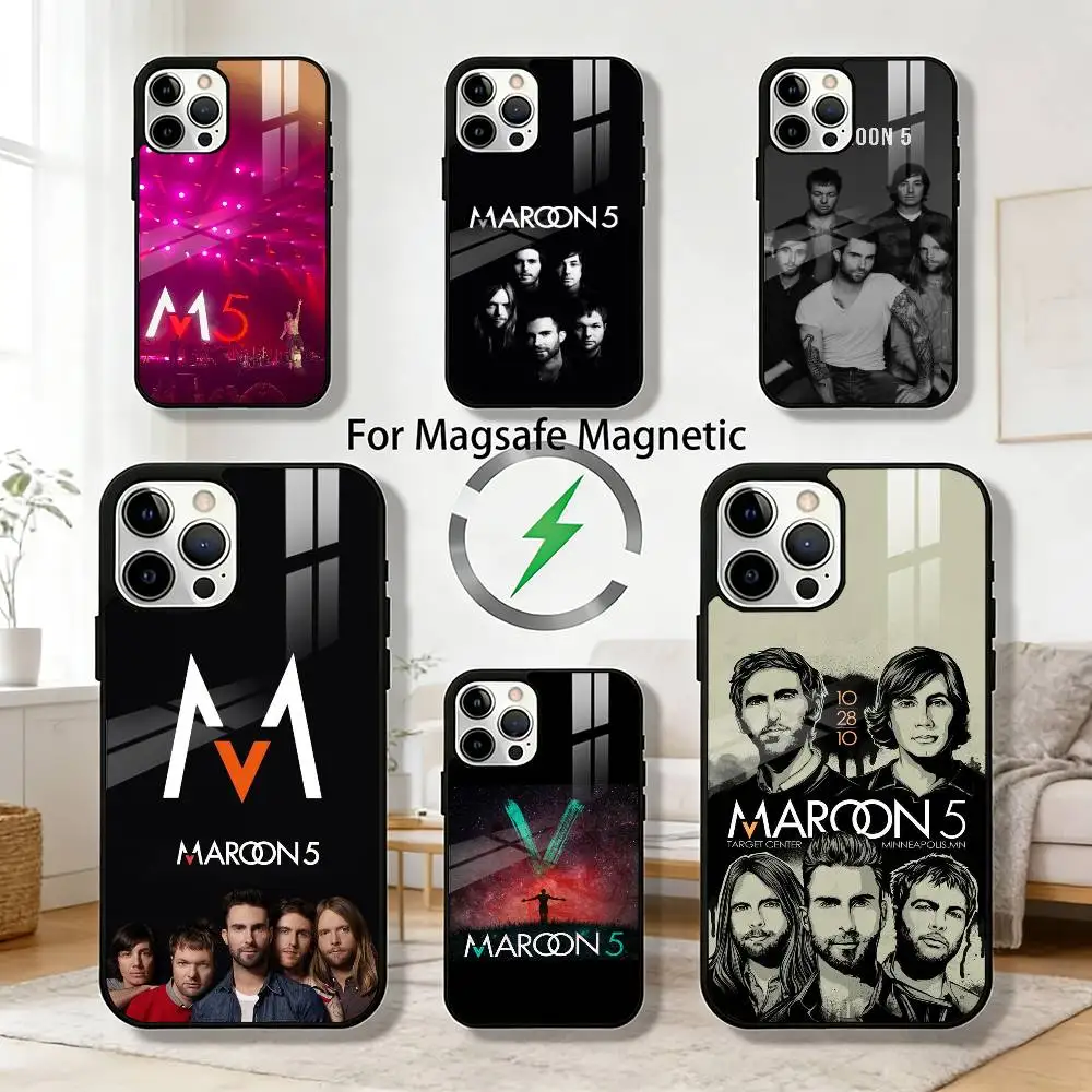 

M-Maroon5 Band Phone Case For iPhone 17,16,15,14,13,12,Plus,Pro,Max for Magsafe Magnetic Wireless Charging