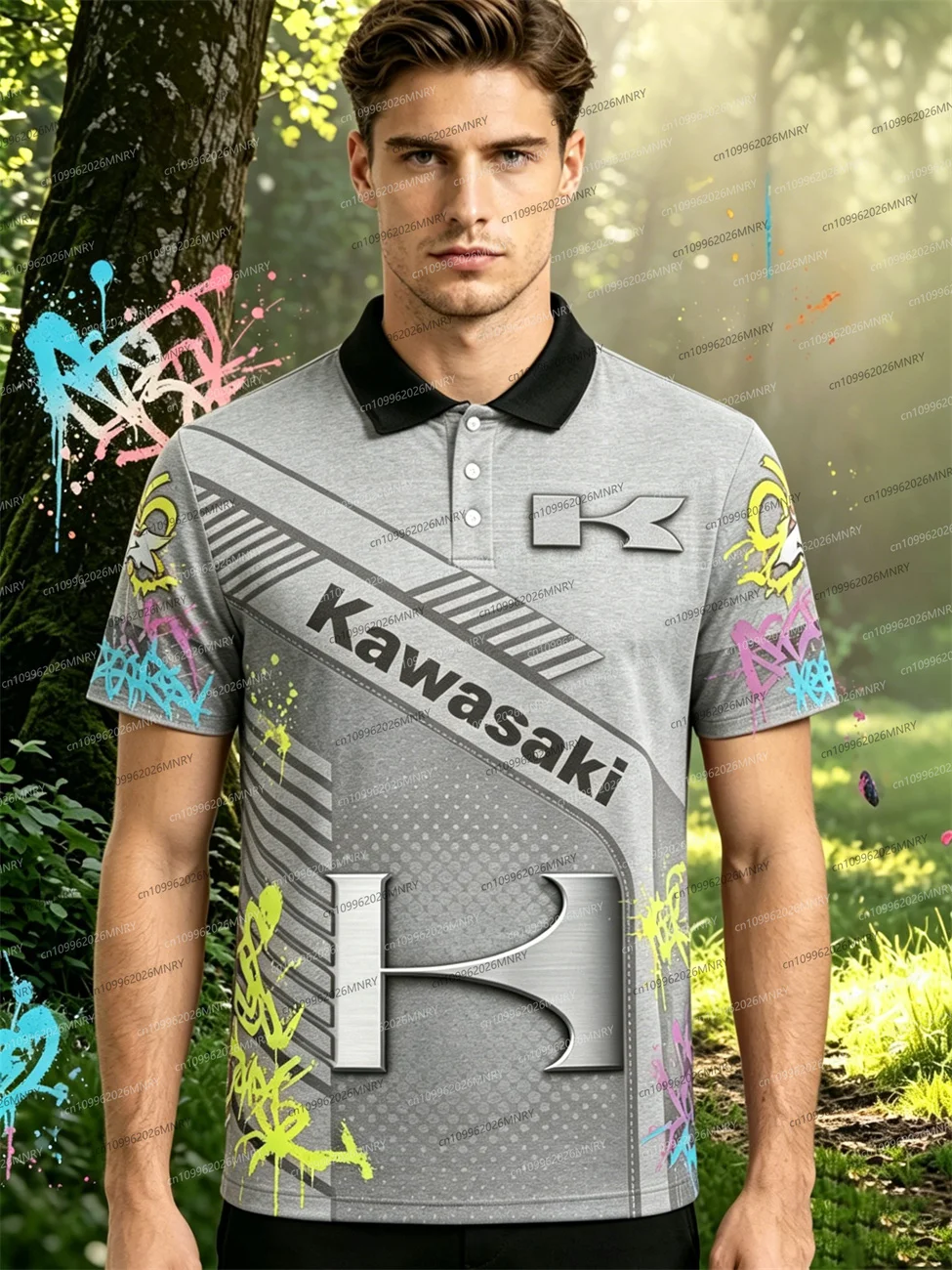 

Kawasaki Motorcycle Racer Riding male polo shirts Summer men Short Sleeve Women T-Shirt Oversized Clothing Top Men clothing