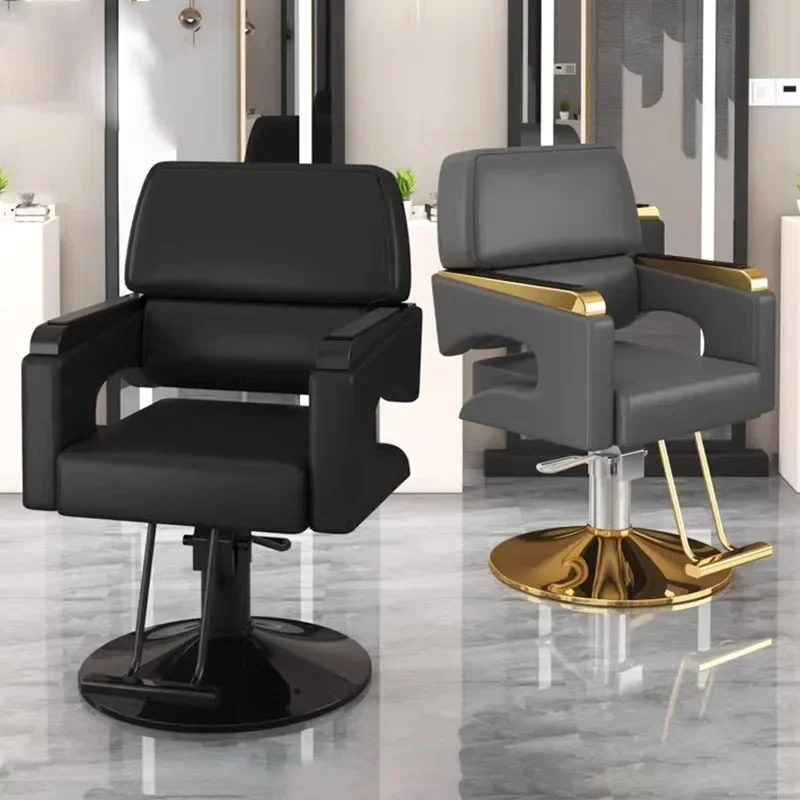 

Cheap Black Barber Chair Luxury Personalized Professional Leg Rest Chair Swivel Advanced Adjustable Cadeira Salon Furniture