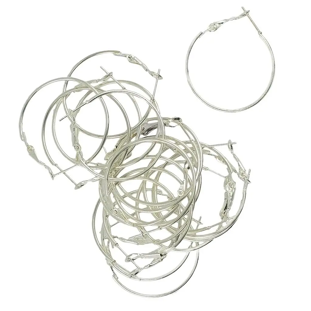 30mm Round Hoop Earring Findings Brass Leverback Hooks Earwire Supplies for DIY Accessories Jewelry