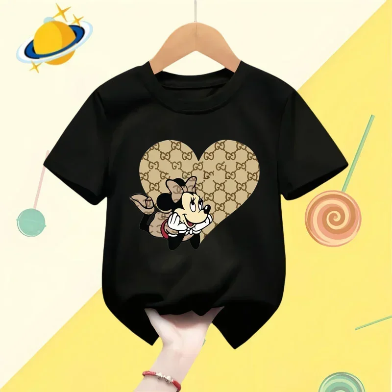 Mickey Minnie Anime Kids T-shirt Set Disney Cartoon Print Boys Sports Short sleeve shorts Girls casual top Kawaii Shirt