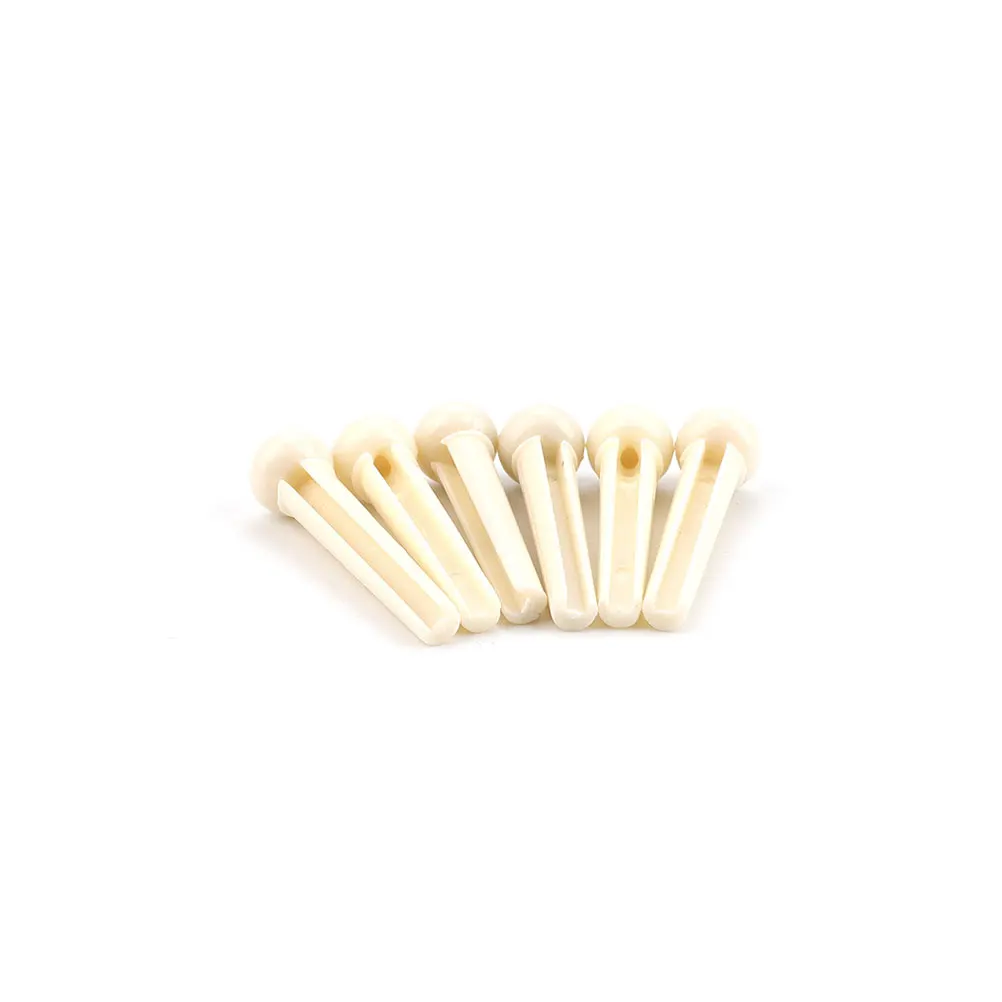 

6 Pcs White Plastic String Nails Guitar Bridge Pegs Folk Parts Replacement Acoustic