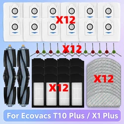 Piezas de repuesto para Robot aspirador, accesorios compatibles con Ecovacs T10 Plus / X1 Plus, cepillo lateral principal, filtro Hepa, bolsa de polvo, paño de fregona