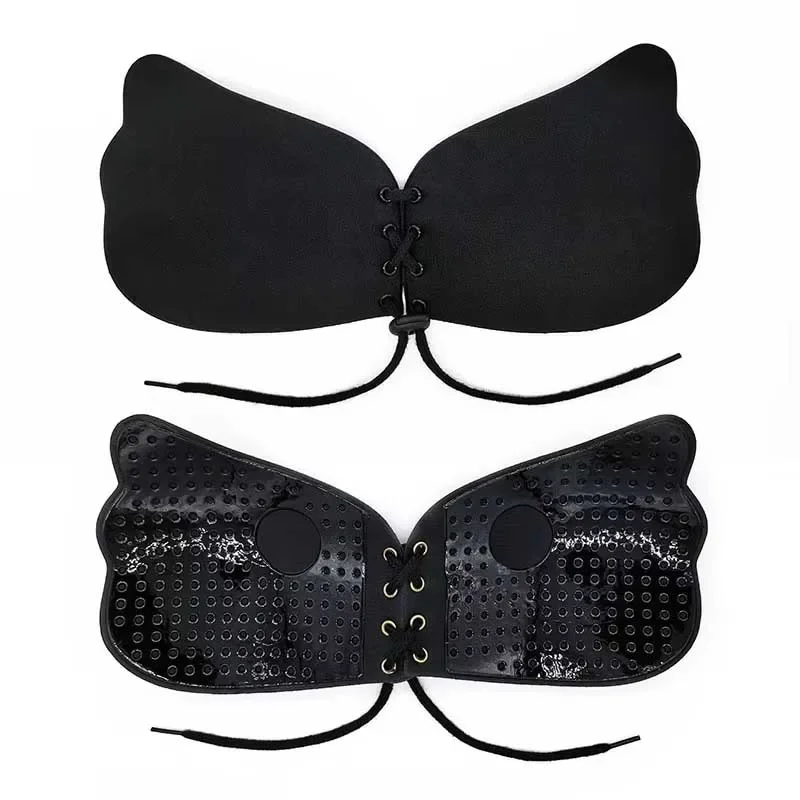 C D E F cup Pull Rope Gathered Breast Patch Invisible Bra With Anti Protruding Point Breast Patch Wedding Dress Underwear