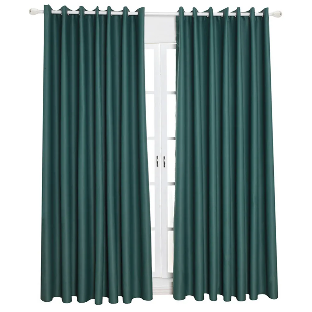 Blue Window Curtain Blackout Curtains Pair Size 100x250 Energy Saving Thermal Insulated Polyester Fabric Room Darkening Drapes