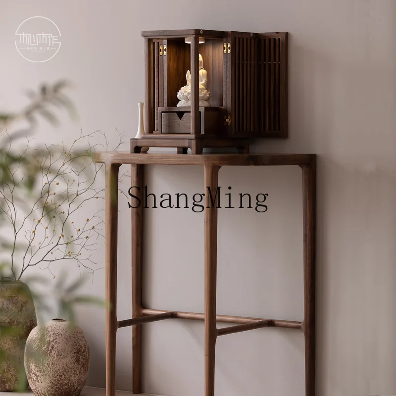 ZYY exquisite premium black walnut casket modern light luxury offering table Chinese vertical cabinet Guanyin offering table