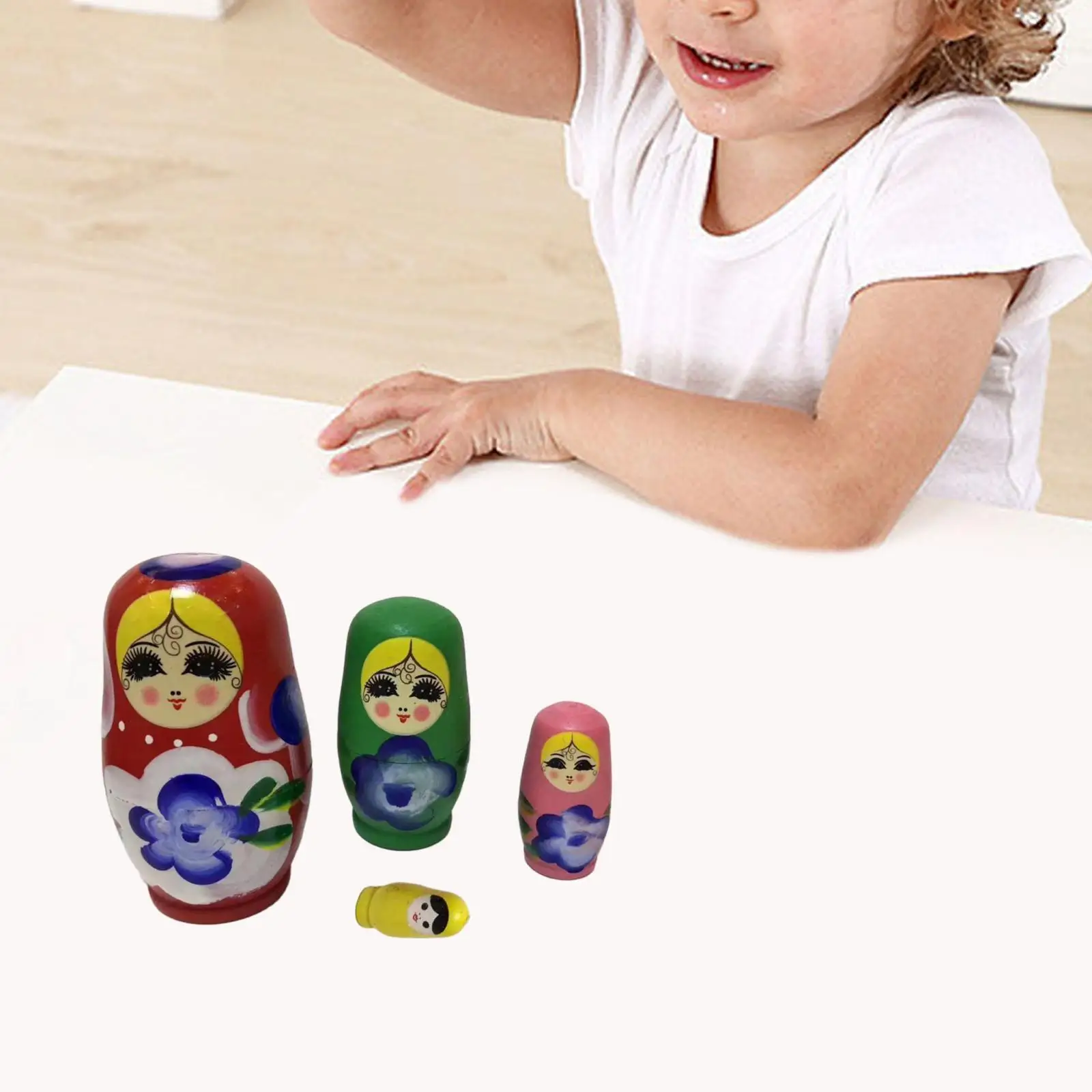 Bonecas russas Matryoshka para crianças, bonecas de férias para crianças, 4 peças, aniversário