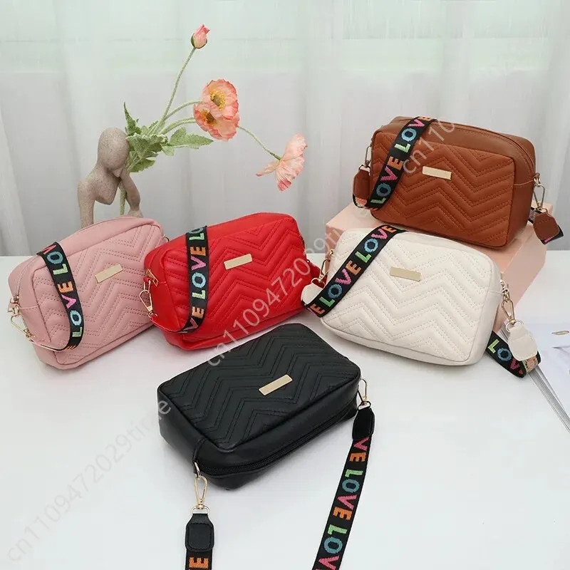 Picture 5: Rilibegan Embroidered Camera Bag PU Material Casual Small Square Bag Versatile Single Shoulder Bag Printed Shoulder Strap