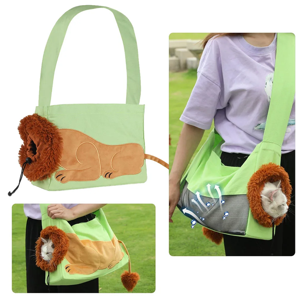 

DIY Pet Cat & Dog Carrying Bag Lion Shape Cat and Dog Carrier Bag Comfortable Pet Carrying Bag Handbag Tote Bag Outdoor Travel