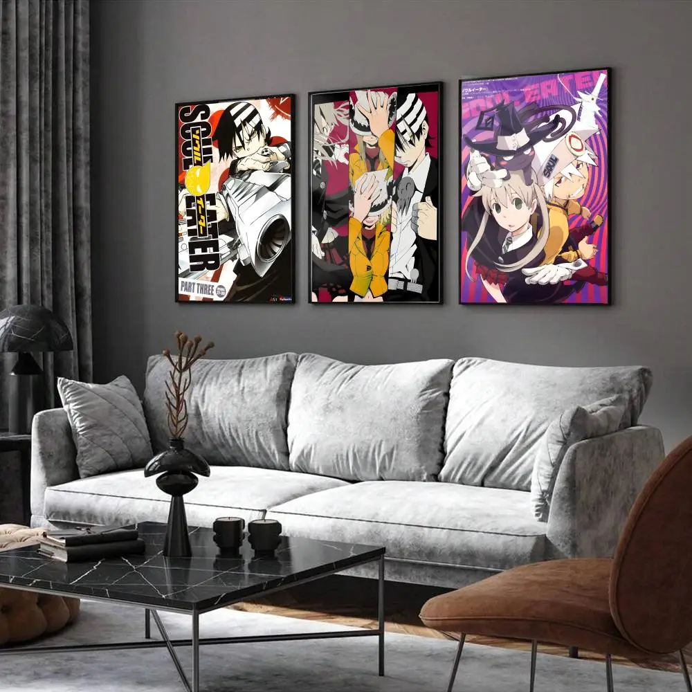 Anime S-Soul Eater Poster Home Living Bed Room Bar Hallway Sticky Wall Printing Waterproof Aesthetic Decor