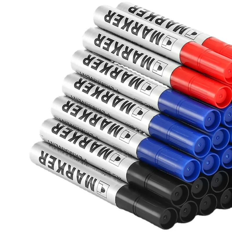 Imagem -05 - Azul Vermelho Óleo Marcador Pen Álcool Alta Capacidade Secagem Rápida Plástico Impermeável Azulejos Cerâmicos Vidro Multifuncional 20 Pcs Preto