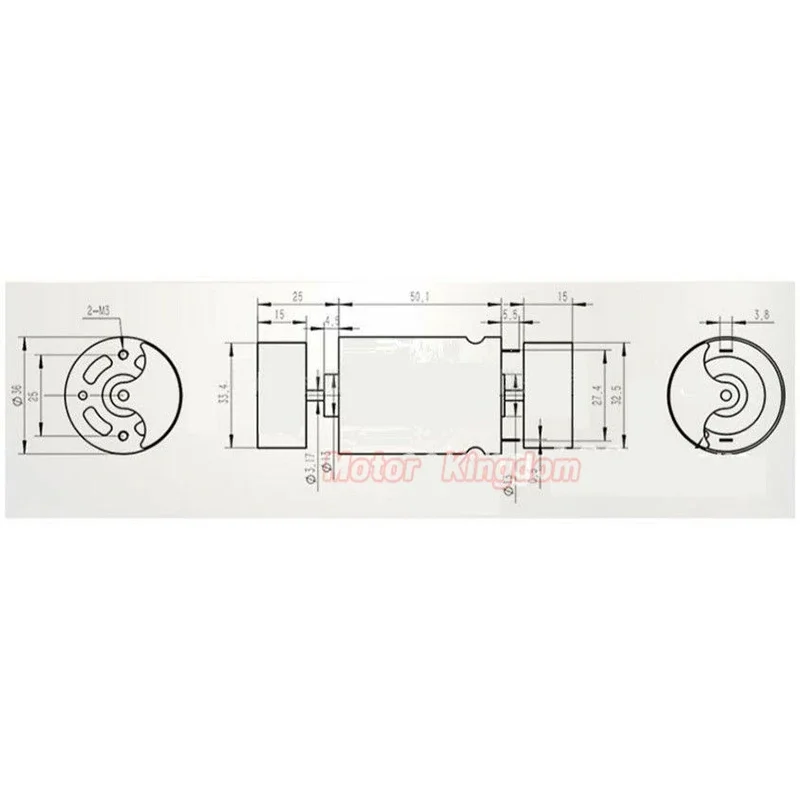 RS-545 Micro 36mm Strong Vibration Motor DC 12V/ 24V Dual Vibrator Eccentric Vibrating Head for Massager/ Foot Basin/ Toy