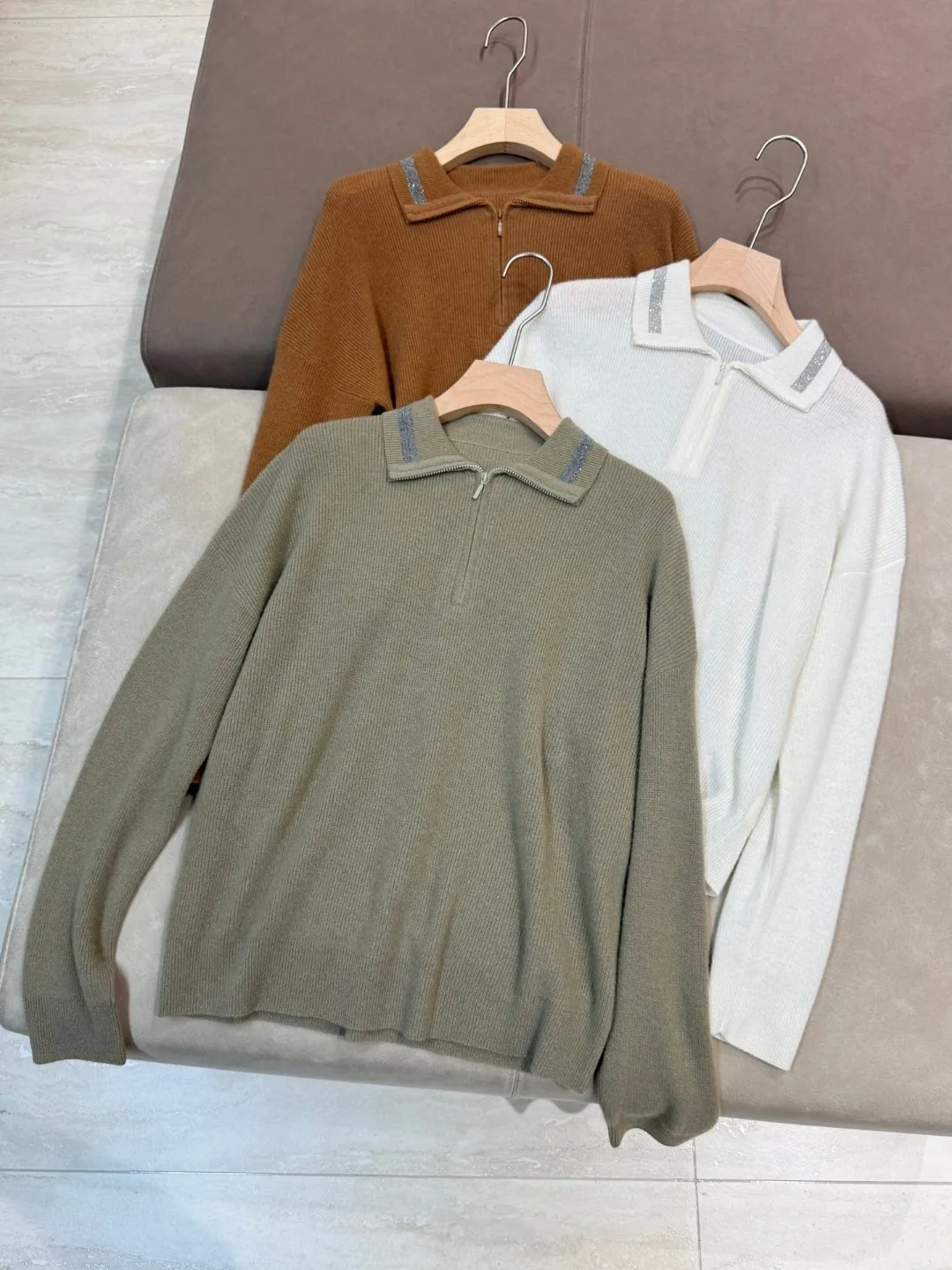 Autumn winter finely decorated anti-static soft cashmere pullover