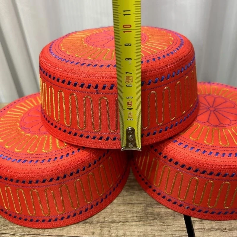 Gorras musulmanas para hombres, ropa, productos impuestos, Turquía, envío gratis, malla de oración, sombrero rojo Kippa islámico Kufi Topi Embriodery 03424