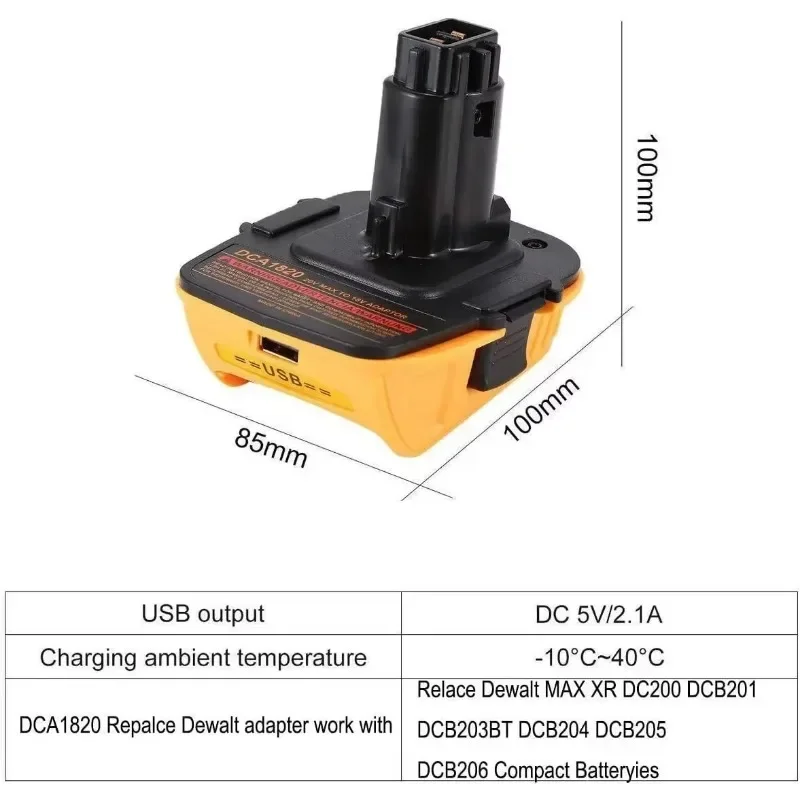 

DCA1820 Battery Converter Adapter for Dewalt 18V Tools to 20V Li-Ion Batteries Power Tool Accessories