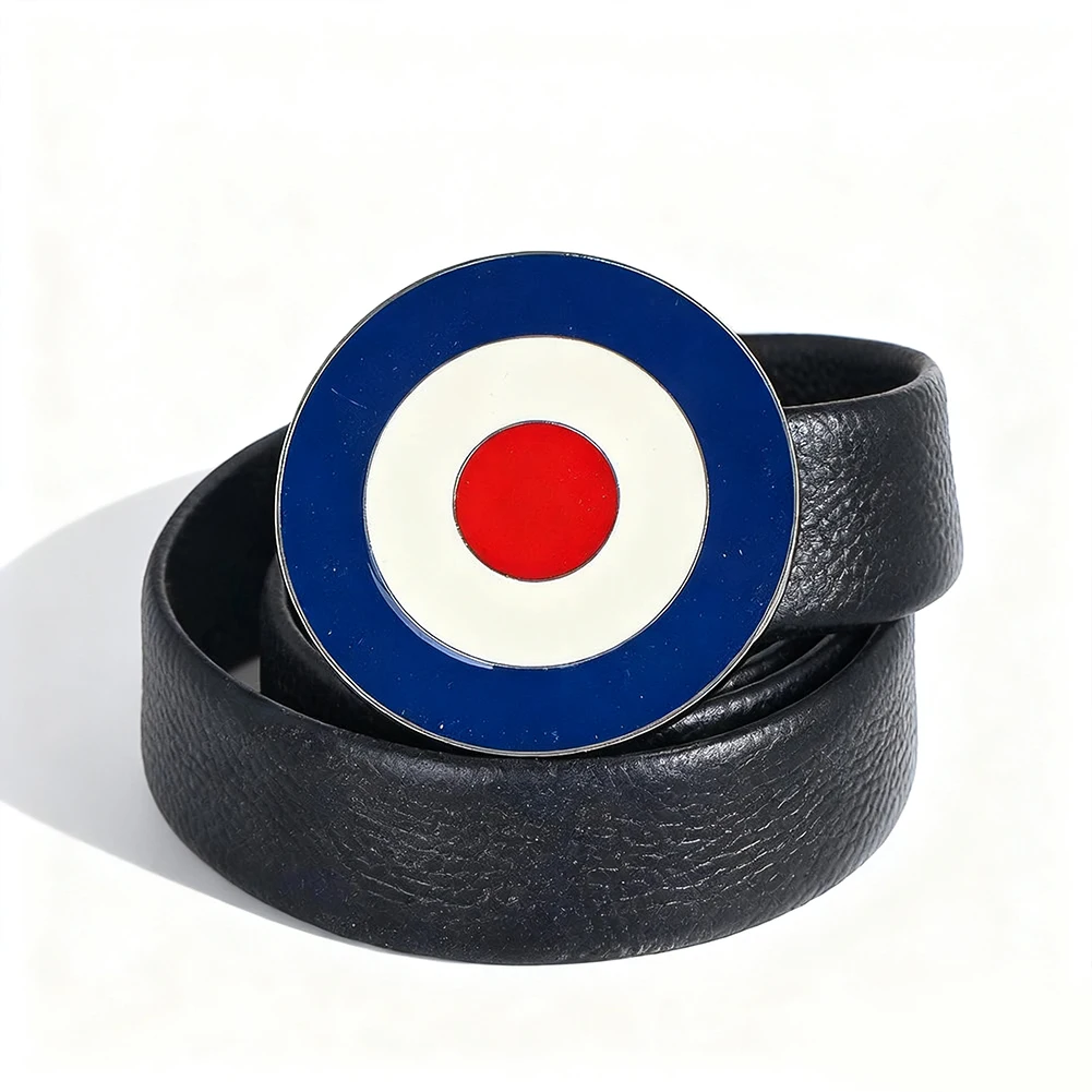 التعميم خمر المعادن الهدف حزام مشبك الأحمر مركز نقطة الرجال الجينز التبعي الملابس ديكور هدية عيد ميلاد الانتهاء مشبك