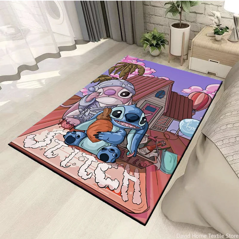 Stich Cartoon Carpets Living Room Bedroom Large Area Soft Mat Home Children\'s Floor Rugs Picnic Camp Kitchen Mat Crawling Carpet