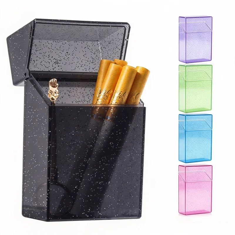 Glitter Anti‑Pressure Storage Box Wrinkle Resistant Waterproof Holder Case Clear Stylish Holder Box Anti-Dust Smoking Accessory