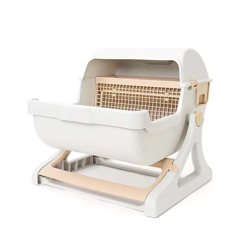 can be flipped and folded semi-automatic cat litter box can be folded and splash-proof cat litter box can be disassembled