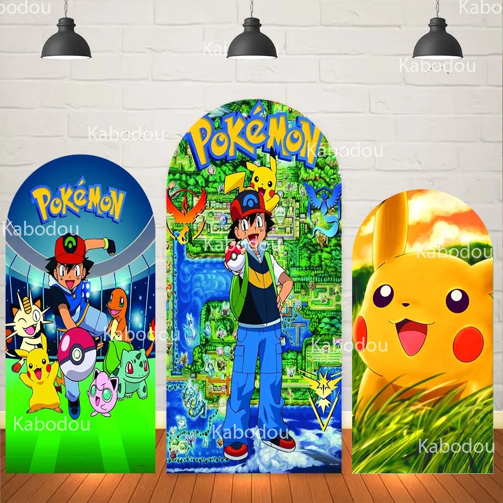 

Фон для фотосессии с изображением покемонов, арка, украшение для дня рождения мальчика, декор для детского праздника, фон для фотосъемки, реквизит для студии