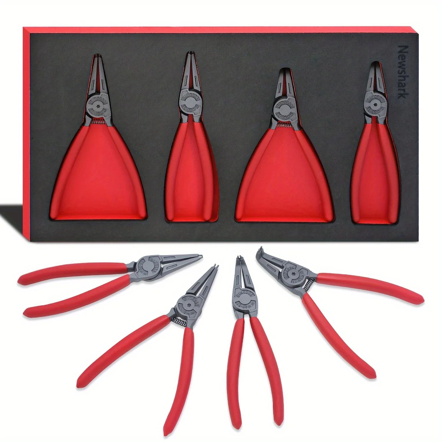 

4 pcs 7 inch Circlip Pliers for Removing Installing Gearshift Locking Rings Special Angle Tip Circlip Retaining Ring Pliers Tool