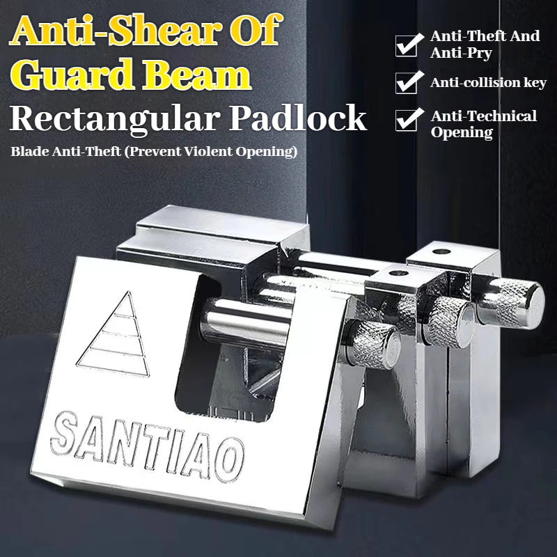 Multifunctional Padlock Keyed Padlock Waterproof Antirust Anti-Theft Lock Pry Door Lock Unlocked Head Window Lock with 3 Keys