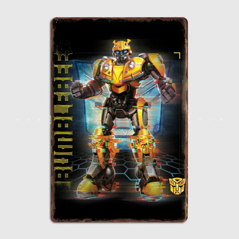Autobot Yellow Beetle Sign Poster Print Wall Art Metal Painting Vintage Garage Garden Tin Sign Decor Room Decoration