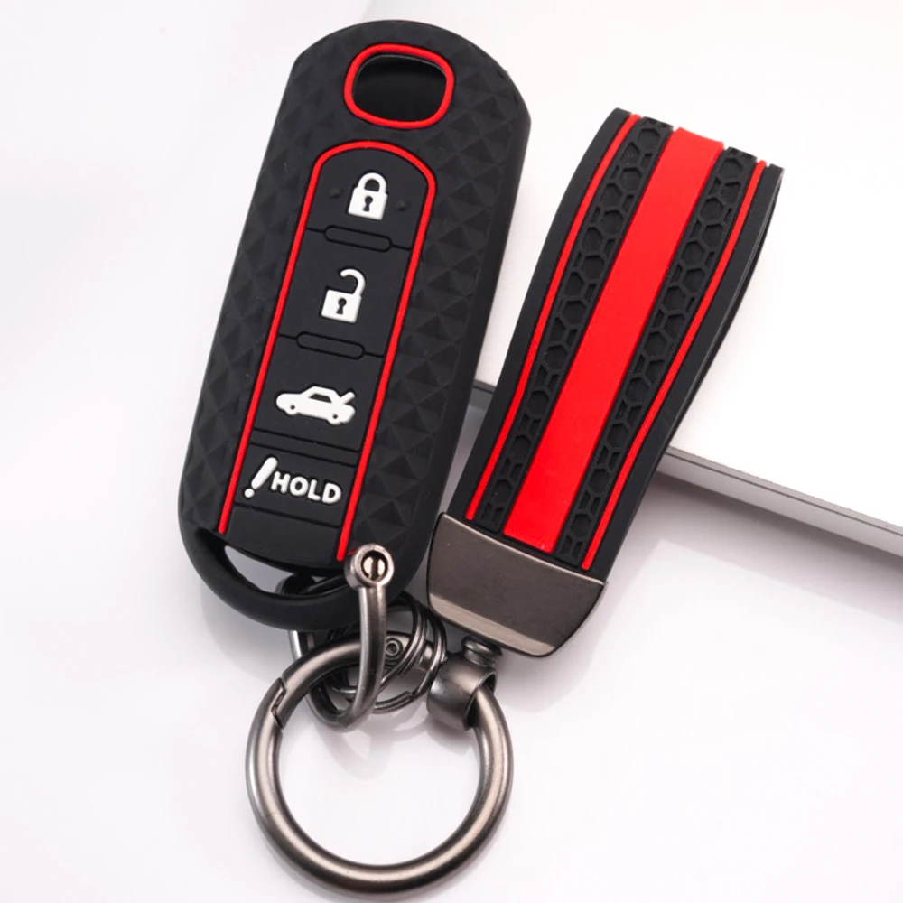 Soft Key Holder With Lanyard For Mazda 3 Axela 6 Atenza CX3 CX5 CX8 CX9 CX30 CX50 CX60 MX5 MX30 Flexible Anti Slip Dustproof
