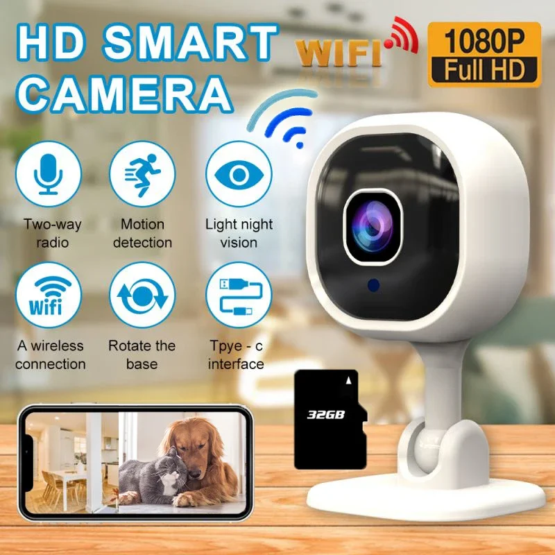 

Wireless WIFI Camera IP Cam 32GB 4K 1080P Night Vision Video Audio Outdoor Radio Type C Smart Human Zoom