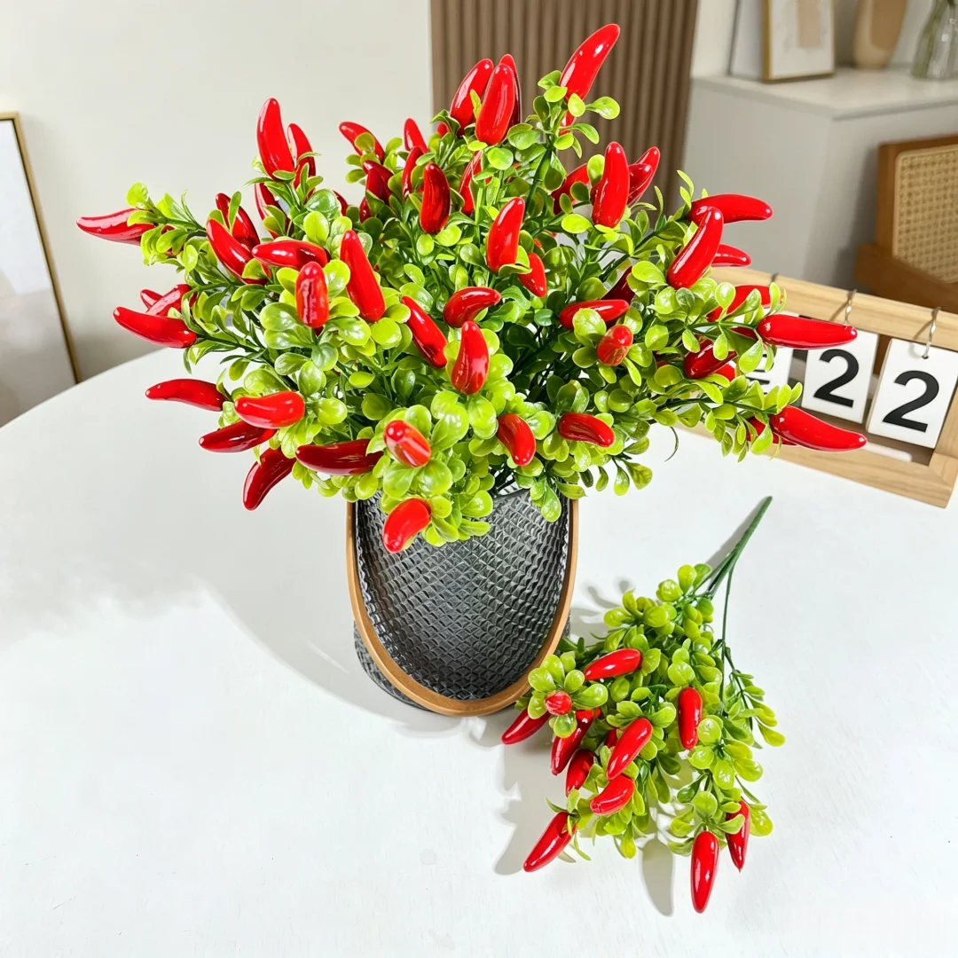 4pcs Artificial Chili Pepper Plants, Simulated Vegetables, Home Storefronts, Outdoor Weddings, and Holiday Party Decorations