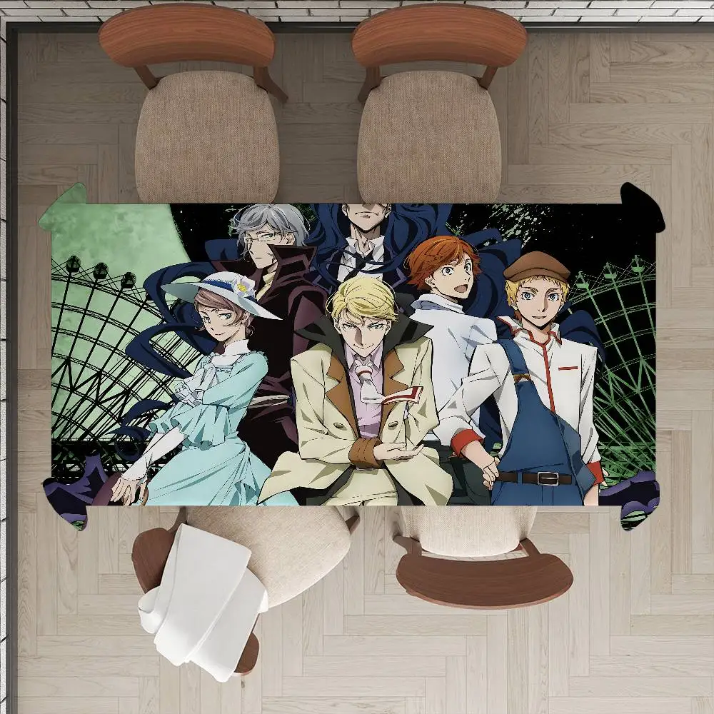 Mystery B-Bungo Stray Dogs Home Tablecloths Dining Decoration And Rectangular Table Accessories Waterproof Cloth Anti-stain