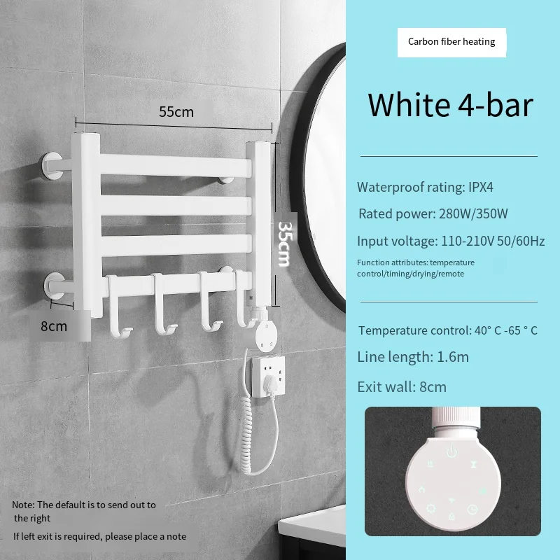 رف تجفيف الحمام، ماكينة منشفة فولاذية ساخنة، تطبيق رمادي، تحكم ذكي، رف منشفة من الألومنيوم للحمام