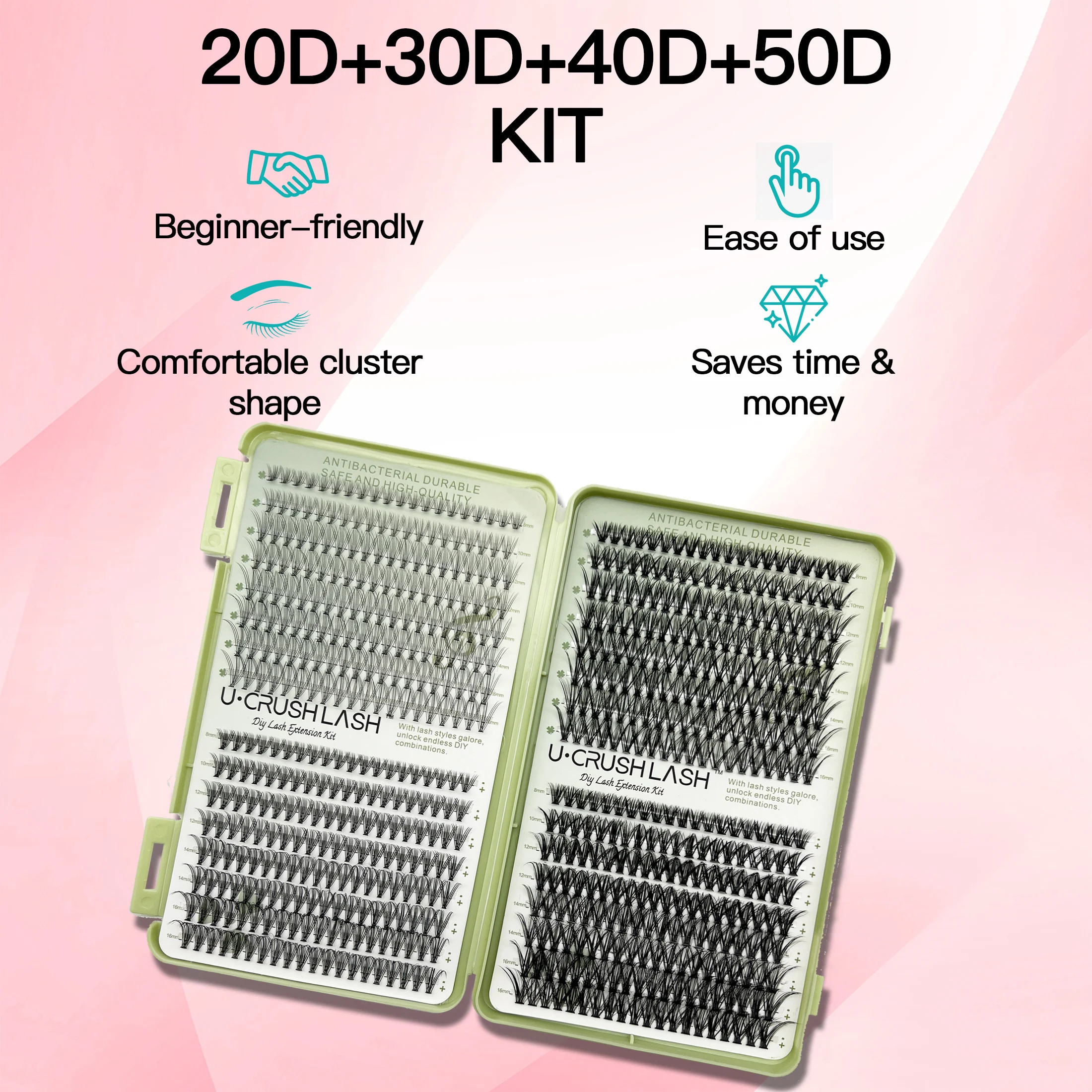 240 pçs clusters de cílios lash bond & seal ferramentas de maquiagem diy kit de extensão de cílios para colagem cílios colagem cola acessórios