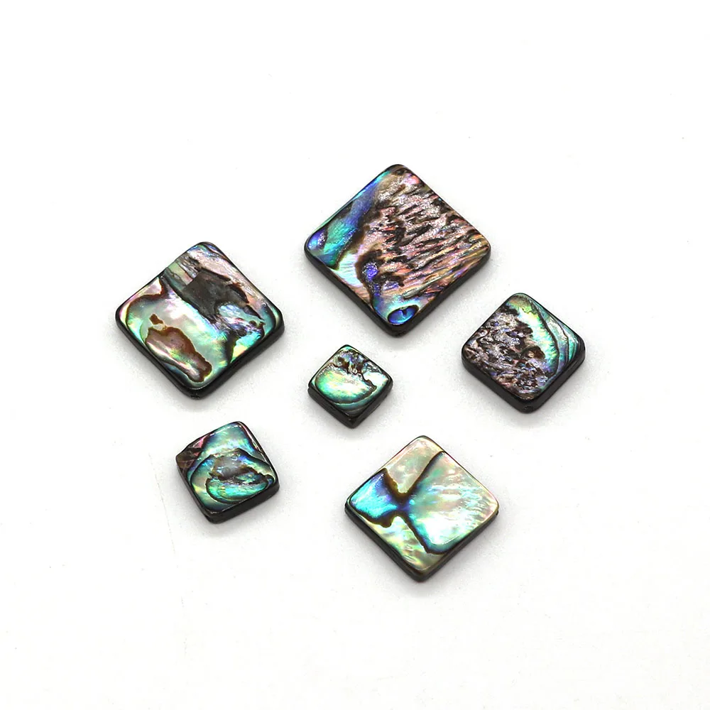 4Pcs Exquisite Natural Abalone Shell Diagonal Square Beads 8-18mm Charm Fashion DIY Jewelry Necklace Earrings Bracelet Accessory