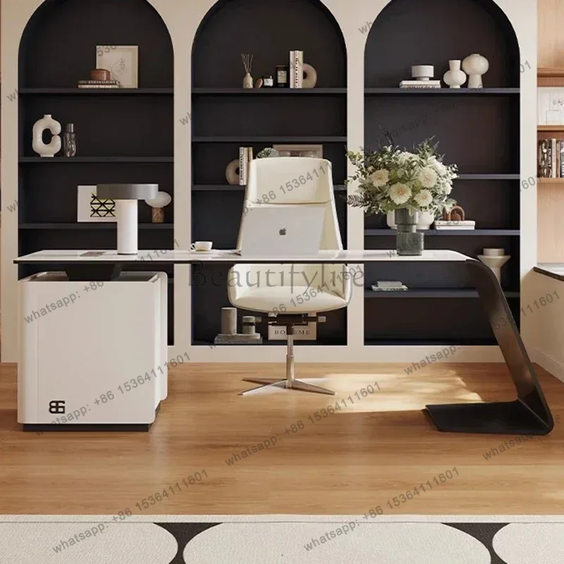 LJY Aesthetic Reception Office Desk Organizer Computer Office Workstation Side Table Professional European Ufficio Trendy Furnit