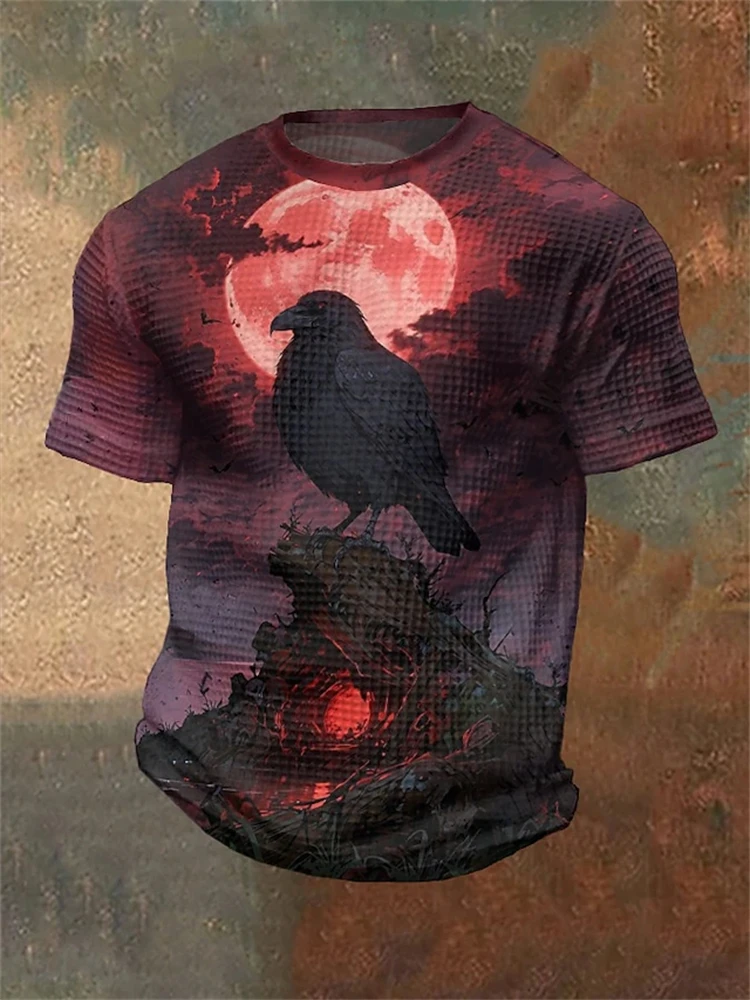 2025 Halloween Men's Pumpkin 3D Print Short-Sleeve T-Shirt Crew Neck Loose-Fit T-Shirt Scary Party Streetwear Holiday Costume