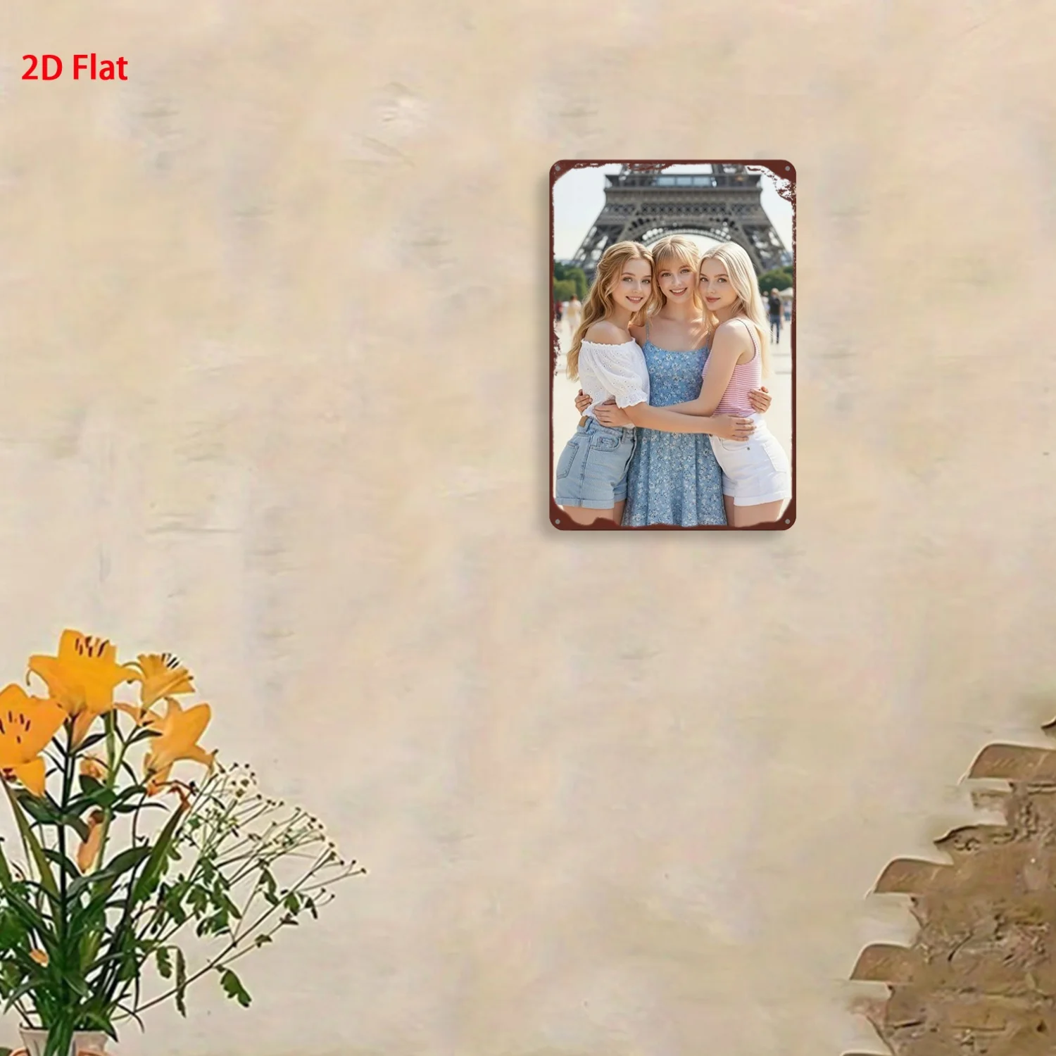 A 2D Flat Decorative Painting Featuring a Modern Woman Theme, Studio Wall Decoration, with High Bending Resistance, Durable Art,