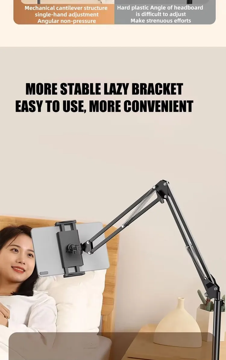 Phone Floor Stand Metal Tablet Phone Holder Flexible Long Arm Tablet Phone Holder Smartphone Mount Lazy Bracket Floor Stand