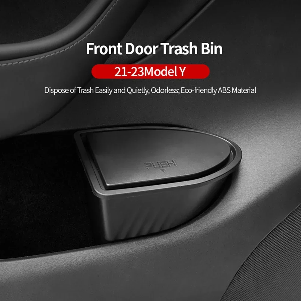 Per Tesla Model Y Pattumiera per porta anteriore Pattumiera per porta anteriore Un paio di accessori interni per spazio maggiorato per interni auto