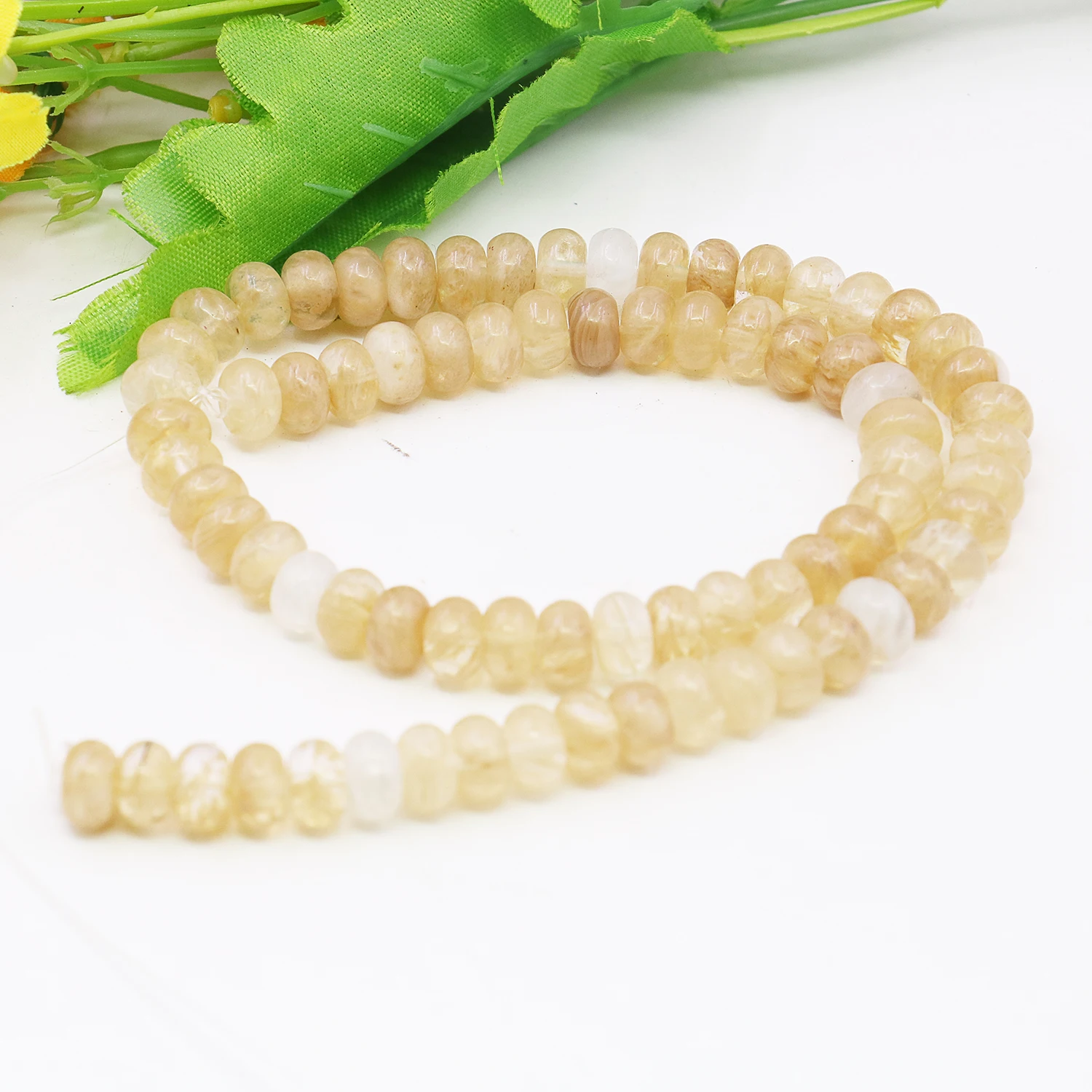 5x8mm Natural Yellow Crystal Abacus Loose Beads DIY Stone,Transparent Patterned Jewelry Making, Women's Gift Necklace/bracelet