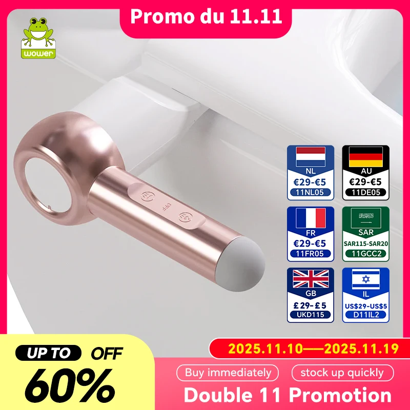 

Портативная насадка для биде, двойная насадка, неэлектрическое сиденье для унитаза, 2, регулируемое давление, очистка задней и фронтальной части, подходит для большинства туалетов