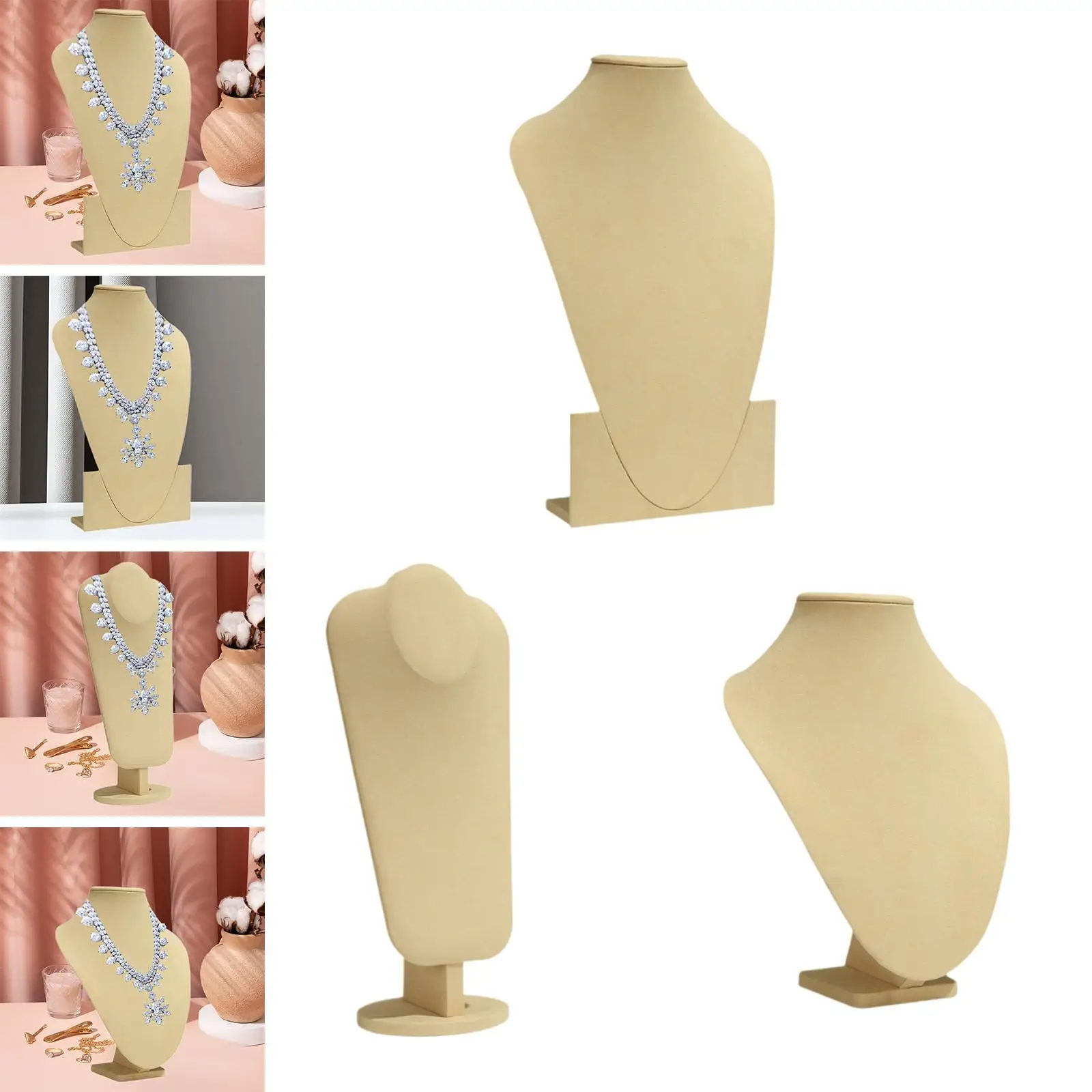 

Necklace Display Stand Velvet Necklace Jewelry Holder Trade Shows Elegant Pendant Chain Stand Retail Store Jewelry Bust Stand