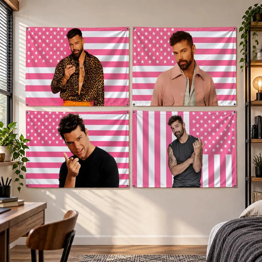 Singer Latin Pop R-Ricky Martin Flags Banner Decor for Bedroom,Garden,Party,Club,Gaming Room,Indoor Outdoor