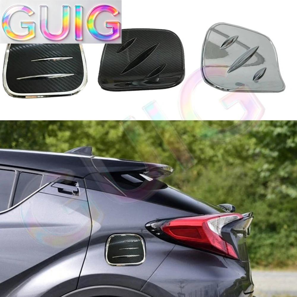 For Toyota C-HR CHR 2017 2018 2019 2020 2021 Body Gas/Fuel/Oil Tank Cover Cap Sticker ABS Chrome/Carbon Fiber Auto Car Frame