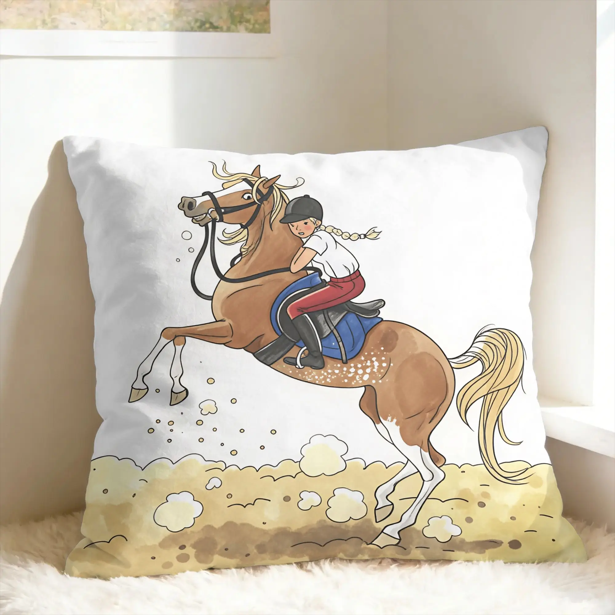 Pillow Case Equestrian Soft  Pillow Cover For Sofa Car Home Decor Retro Trendy Pillowcases